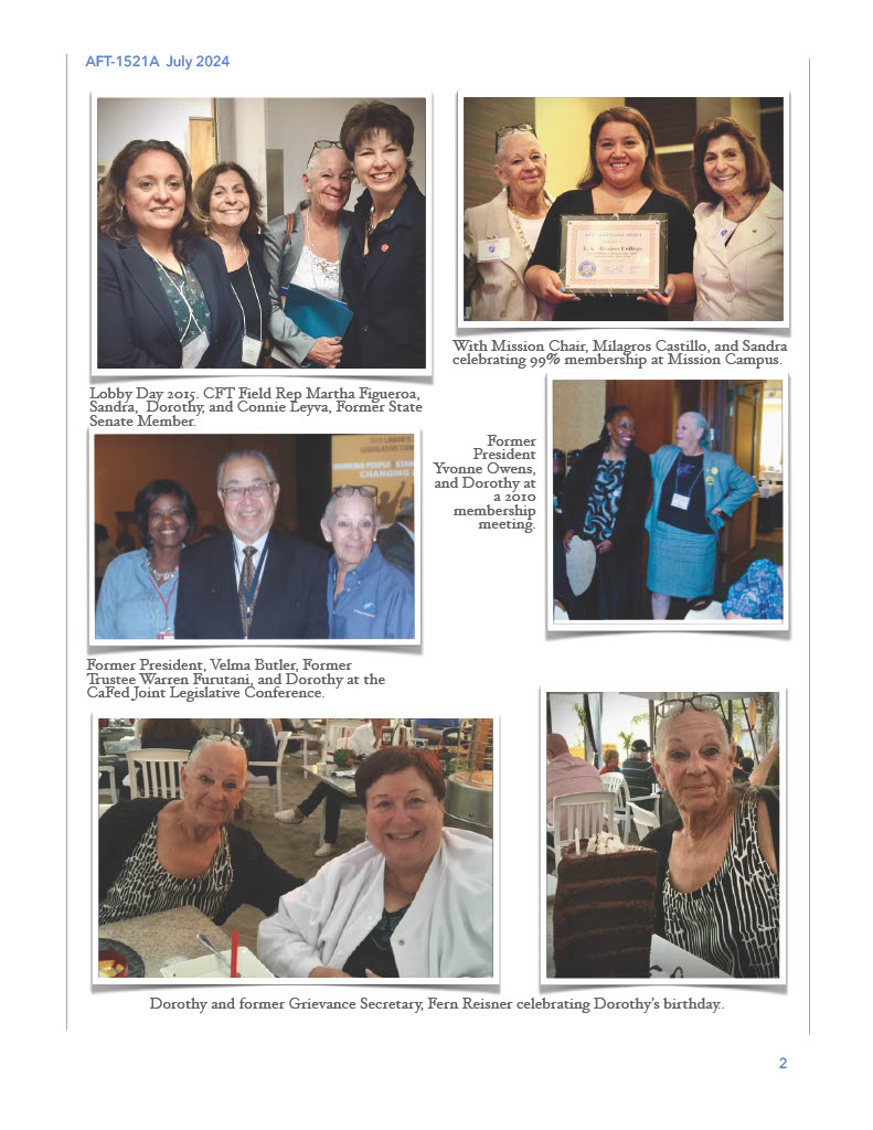 The passing of Dorothy Bates    pg. 2